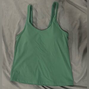 Pink Lily Built In Bra Workout Tank Cropped Size Large Dark Green